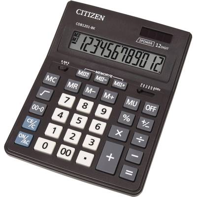 Citizen Office CDB 1201  Tischrechner Schwarz Display (Stellen): 12 solarbetrieben, batteriebetrieben (B x H x T) 155 x 