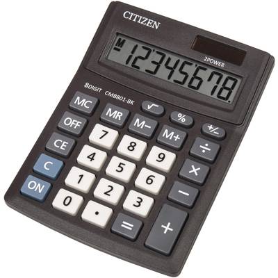 Citizen Office CMB 801  Tischrechner  Display (Stellen): 8 solarbetrieben, batteriebetrieben (B x H x T) 102 x 31 x 137 