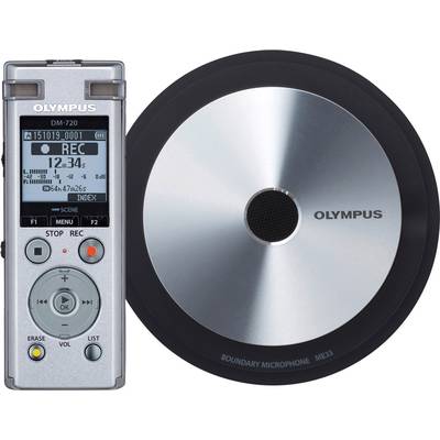 Olympus DM-720 Meet & Record Kit Small Digitales Diktiergerät Aufzeichnungsdauer (max.) 985 h Silber inkl. 1 Grenzfläche