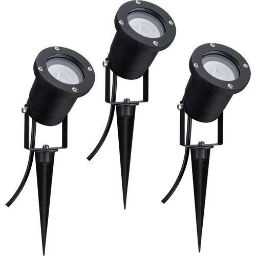 Paulmann 98897 LED-Gartenstrahler 3er Set LED GU10 10.5 W Schwarz