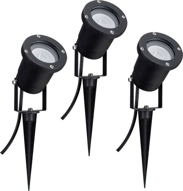 Paulmann 98897 LED-Gartenstrahler 3er Set LED GU10 10.5 W Schwarz