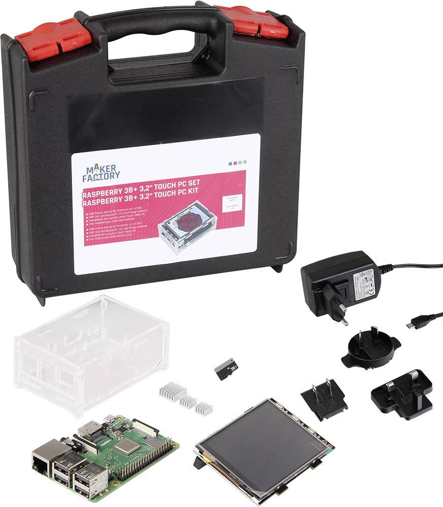 Touch PC Set Raspberry Pi® 3 B+ 1 GB 4 x 1.4 GHz inkl. Touchscreen-Display, inkl. Netzteil, inkl. Noobs OS,