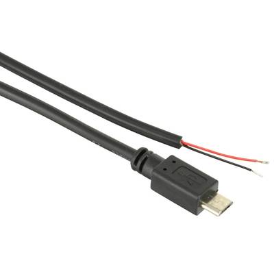 Joy-it K-1472 Strom-Kabel Raspberry Pi, Arduino, Banana Pi, Cubieboard [1x USB 2.0 Stecker Micro-B - 1x offene Kabelende