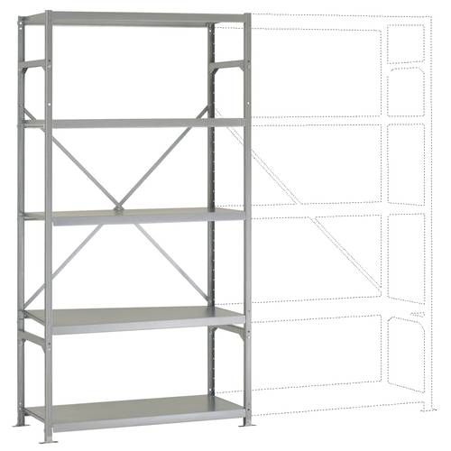 Manuflex RM3111 Fachbodenregal-Grundmodul 100 kg (B x H x T) 970 x 2000 x 300 mm Stahl verzinkt Verzinkt Metallboden