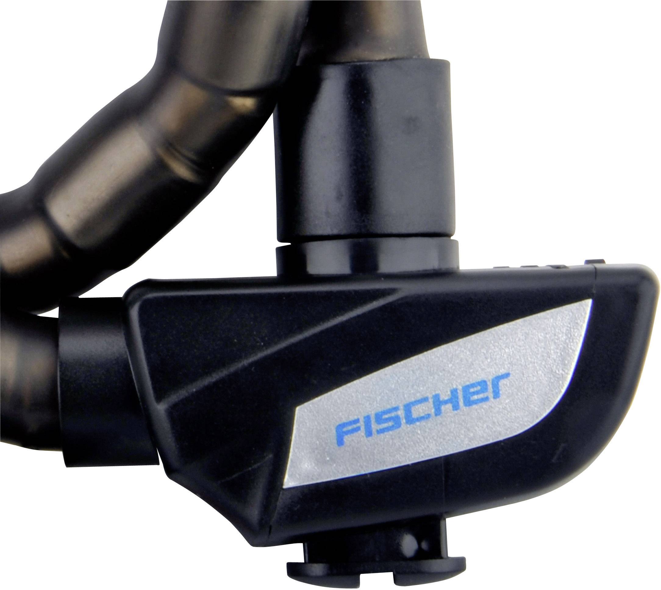 'Schwarzes Kabelschloss mit der Aufschrift FISCHER.'