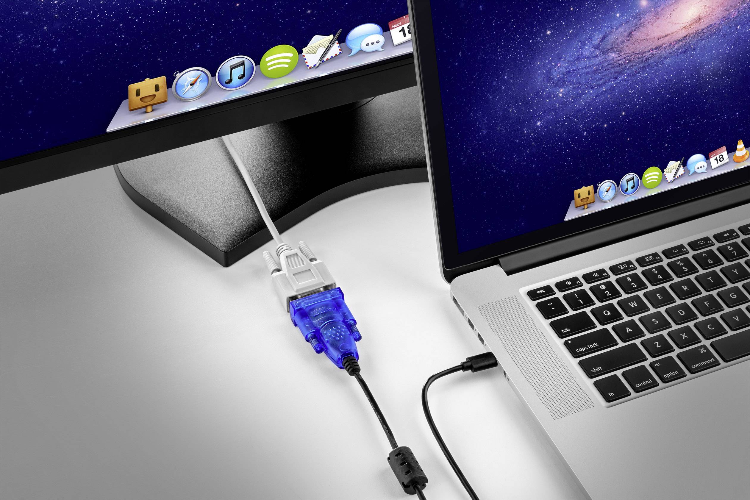 Renkforce USB 2.0, Seriell Anschlusskabel [1x USB-C® Stecker - 1x D-SUB-Stecker 9pol.] CRS-232 1.50 m vergoldete Steckko-1