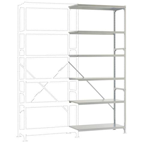 Thumbnail - Manuflex RB2189 Fachbodenregal-Anbaumodul 100 kg (B x H x T) 970 x 2500 x 300 mm Stahl verzinkt Verzinkt Metallboden