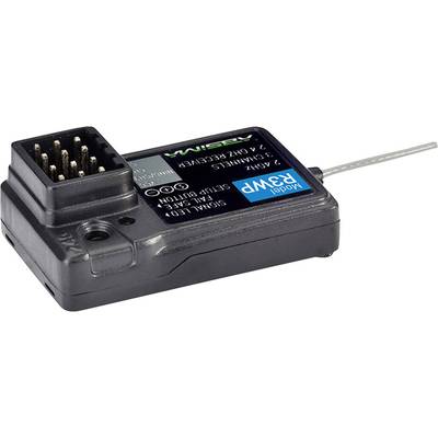 'Empfänger AG631 LB 2,4 GHz' mit Antenne und mehreren Steckplätzen für RC-Modelle, zur drahtlosen Steuerung.