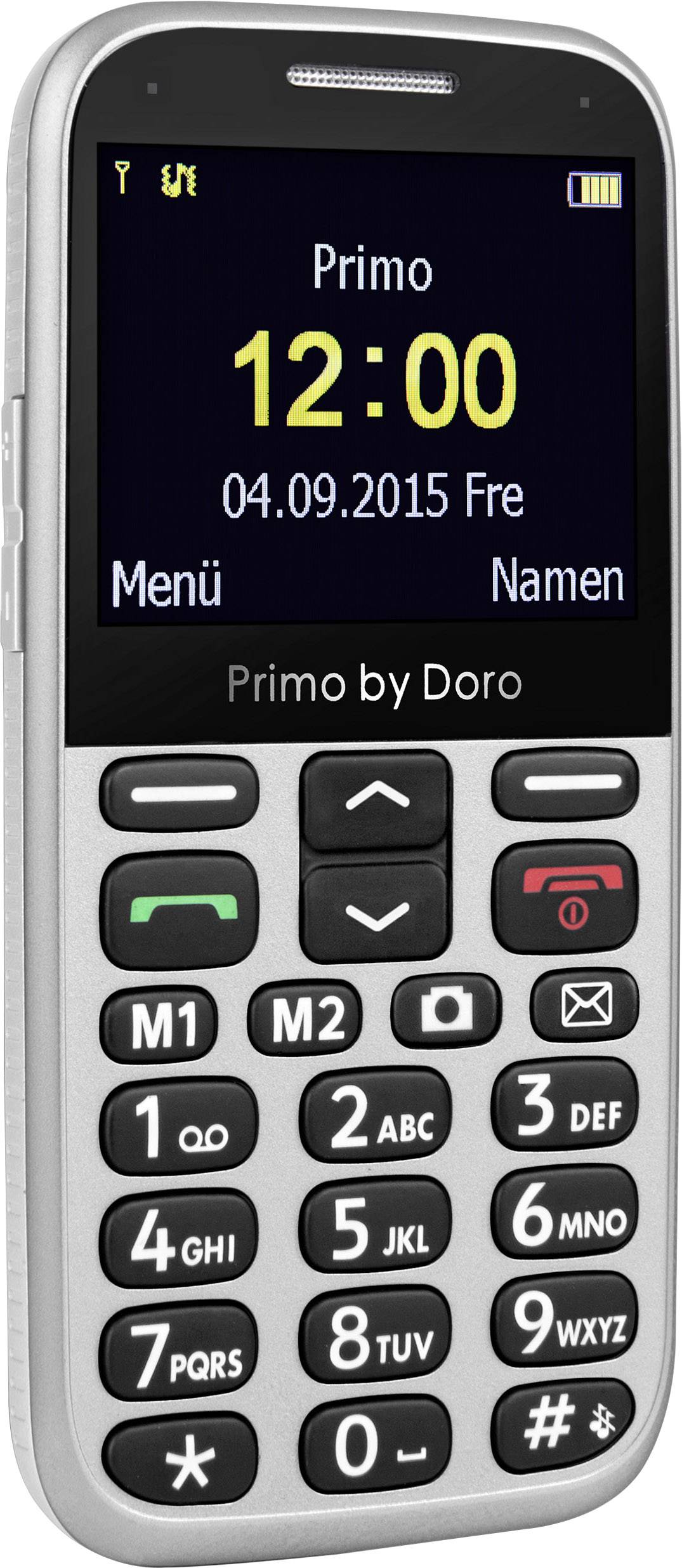 doro 366 Senioren-Handy mit Ladestation, SOS Taste Silber-1