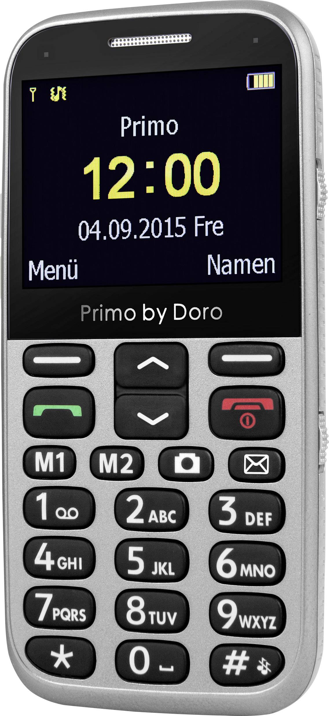 doro 366 Senioren-Handy mit Ladestation, SOS Taste Silber-2