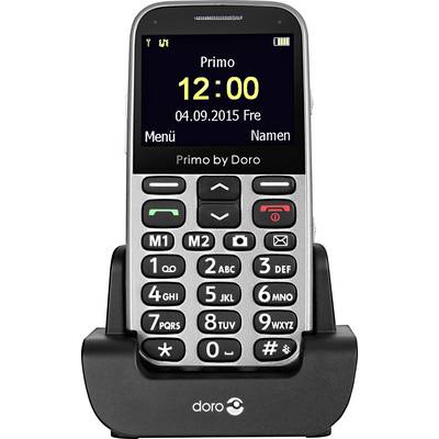 doro 366 Senioren-Handy mit Ladestation, SOS Taste Silber-4