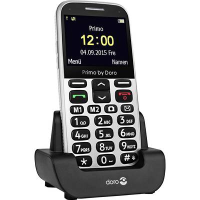 doro 366 Senioren-Handy mit Ladestation, SOS Taste Silber-5