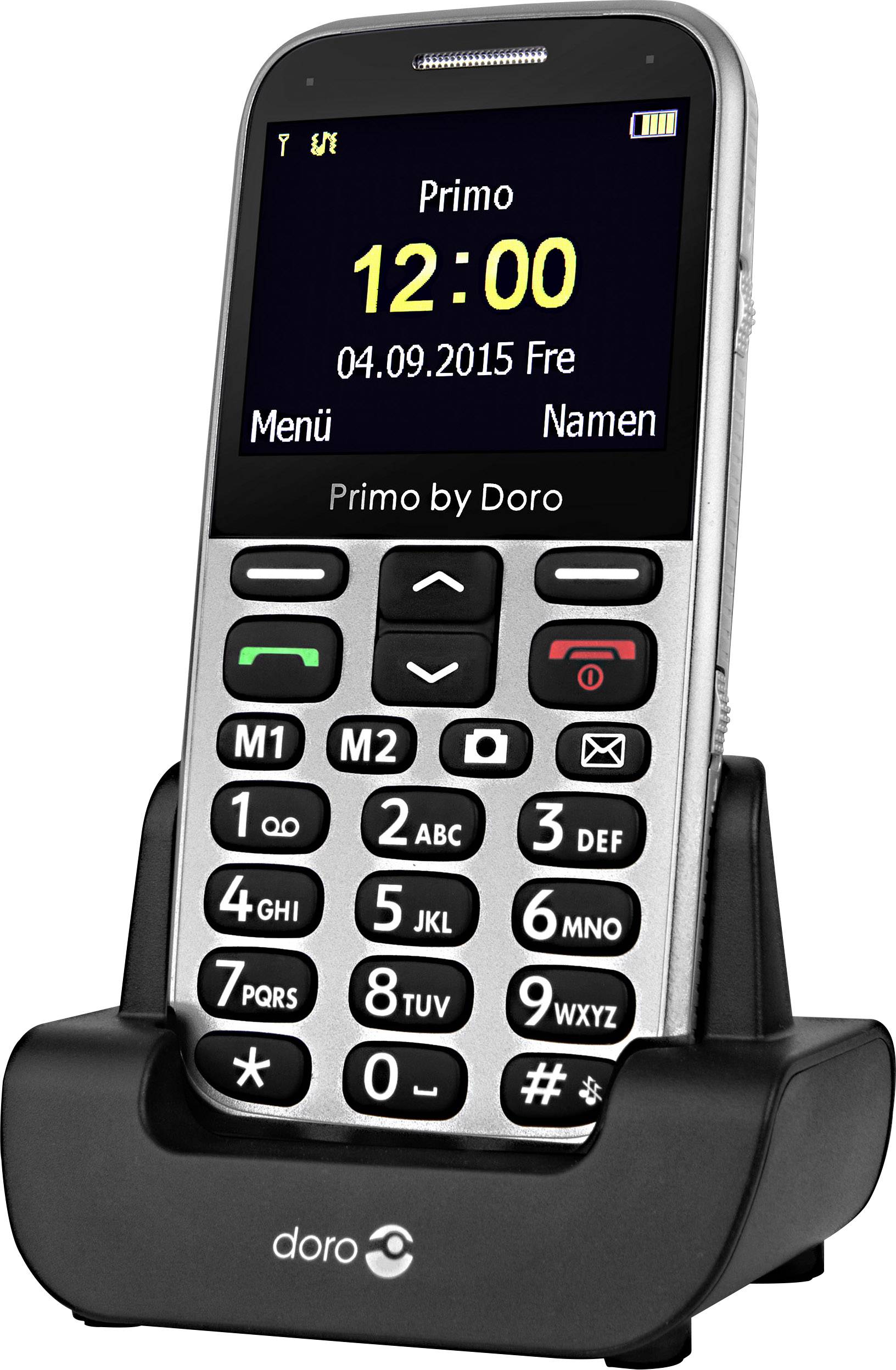doro 366 Senioren-Handy mit Ladestation, SOS Taste Silber-6