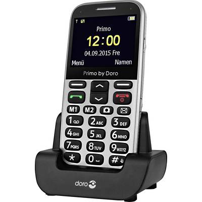 doro 366 Senioren-Handy mit Ladestation, SOS Taste Silber-6