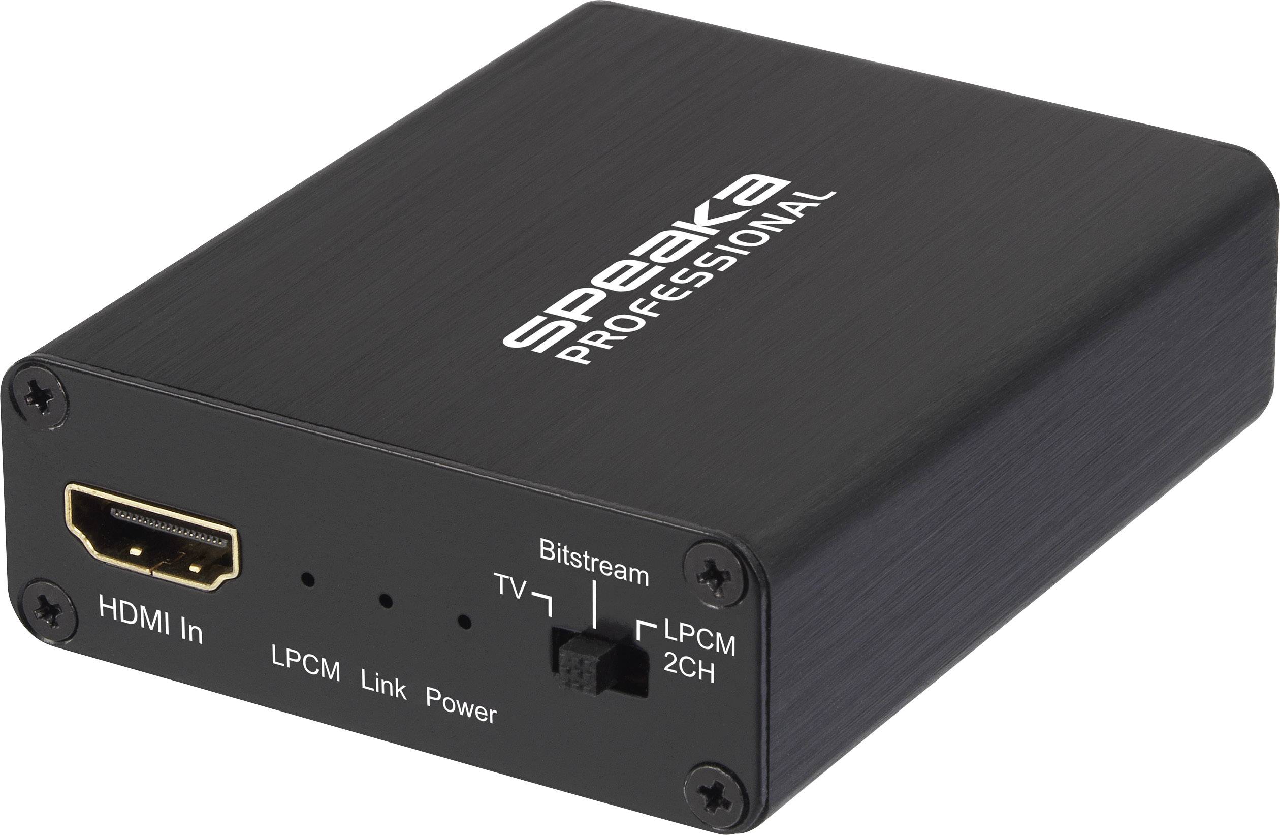 SPEAKA PROFESSIONAL Audio Extraktor SP-AE-H/TC-04v2 [HDMI - HDMI, Toslink, Klinke, Cinch]