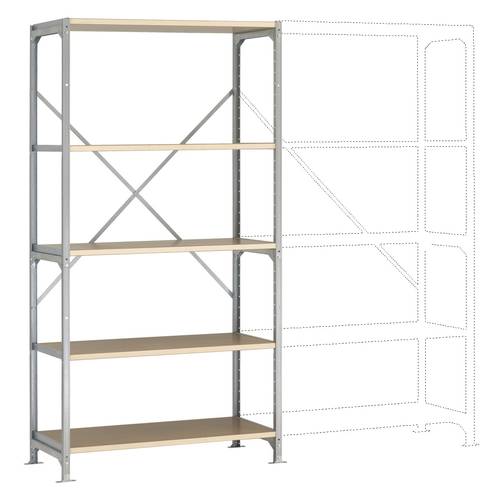 Manuflex RM4108 Fachbodenregal-Grundmodul 200 kg (B x H x T) 970 x 2000 x 500 mm Stahl verzinkt Verzinkt Holzboden