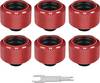Pacific C-Pro G1/4 PETG 16mm OD 6 Pack - Red