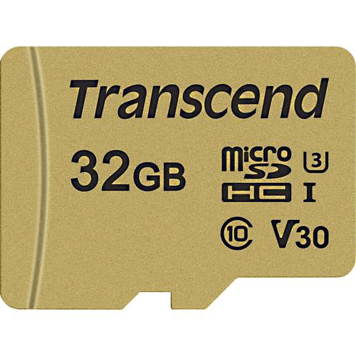 Transcend Premium 500S microSDHC-Karte 32 GB Class 10, UHS-I, UHS-Class 3, v30 Video Speed Class inkl. SD-Adapter