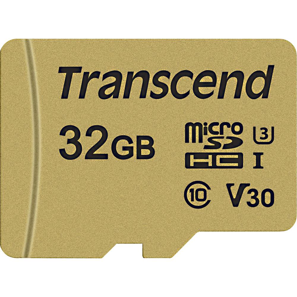 Transcend Premium 500S microSDHC-kaart 32 GB Class 10, UHS-I, UHS-Class 3, v30 Video Speed Class Incl. SD-adapter