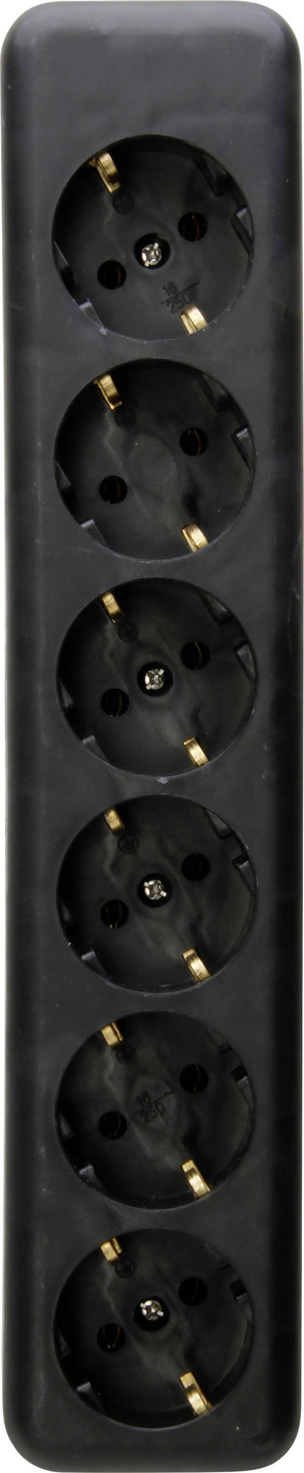 Kopp 129405003 Steckdosenleiste 6fach Schwarz ohne Stecker 1 St.