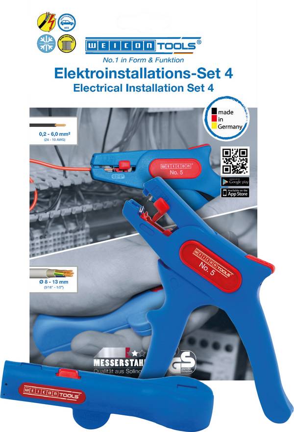WEICON TOOLS No 5 + No 13 10039678  Abisolierzange Inkl. Kabelentmanteler 0.2 bis 6.0 mm²
