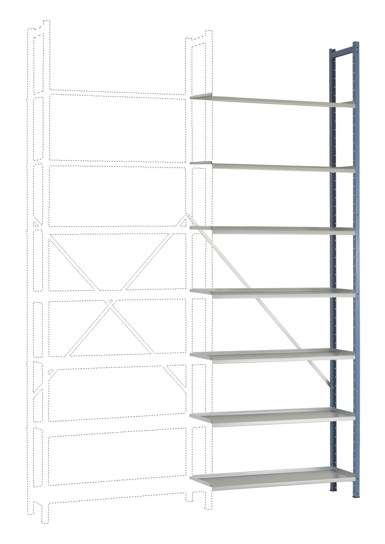 Manuflex RA2186.5007 Lagerregal-Anbaumodul (B x H x T) 900 x 2600 x 300 mm Brillant-Blau