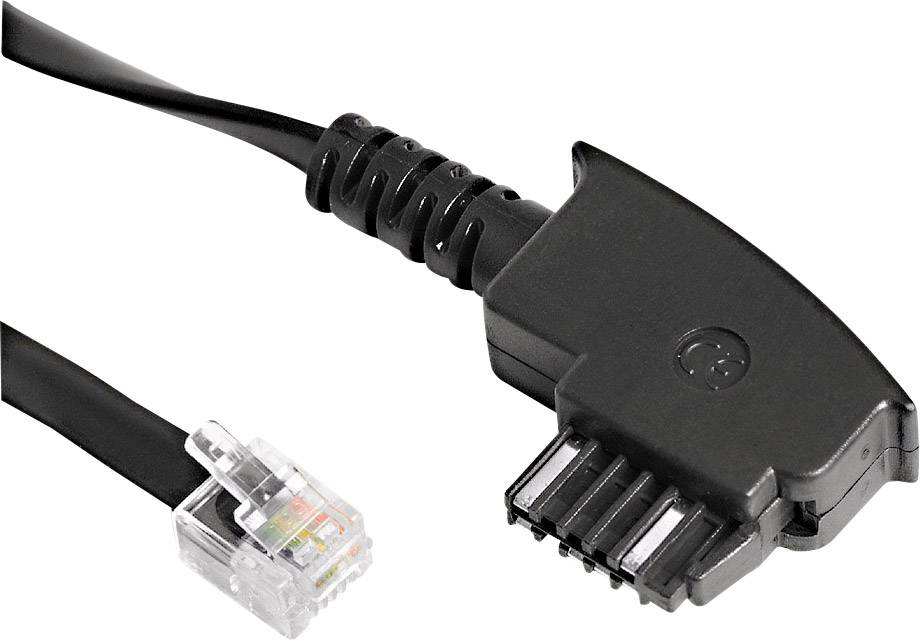 Hama Telefon (analog) Anschlusskabel [1x Telefon-Stecker Österreich (TST) - 1x RJ12-Stecker 6p6c] 3.00 m Schwarz-0