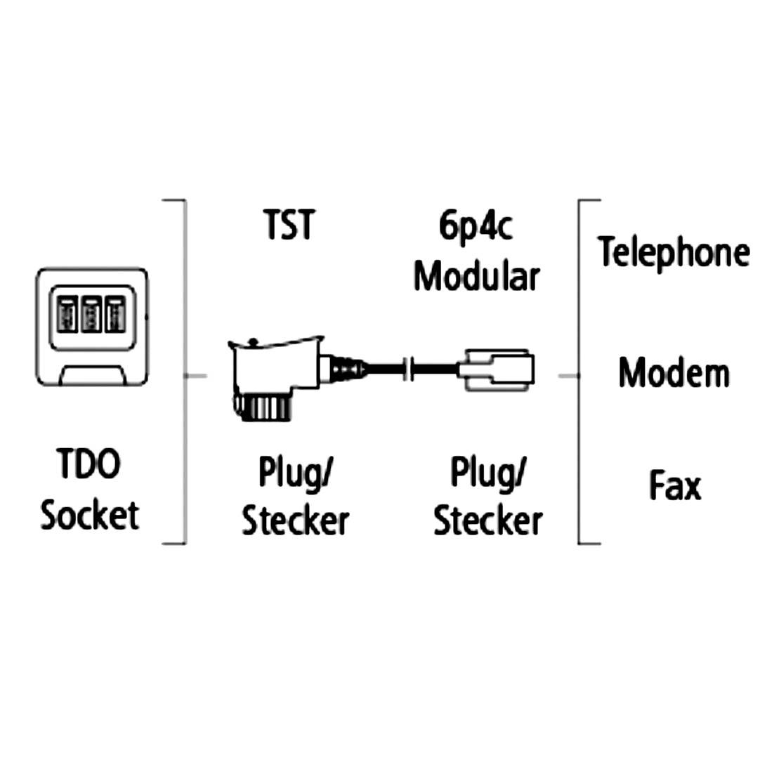Hama Telefon (analog) Anschlusskabel [1x Telefon-Stecker Österreich (TST) - 1x RJ12-Stecker 6p6c] 3.00 m Schwarz-1