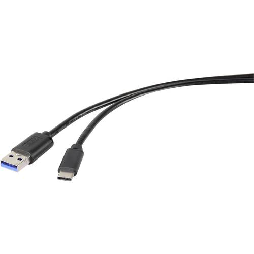 Renkforce USB-Kabel USB 3.2 Gen1 (USB 3.0 / USB 3.1 Gen1) USB-A Stecker, USB-C® Stecker 3.00 m Schwarz RF-4535908