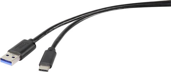 Renkforce USB-Kabel USB 3.2 Gen1 USB-A Stecker, USB-C® Stecker 3.00 m Schwarz RF-4535908