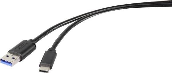 Renkforce USB-Kabel USB 3.2 Gen1 USB-A Stecker, USB-C® Stecker 0.50 m Schwarz RF-4599658