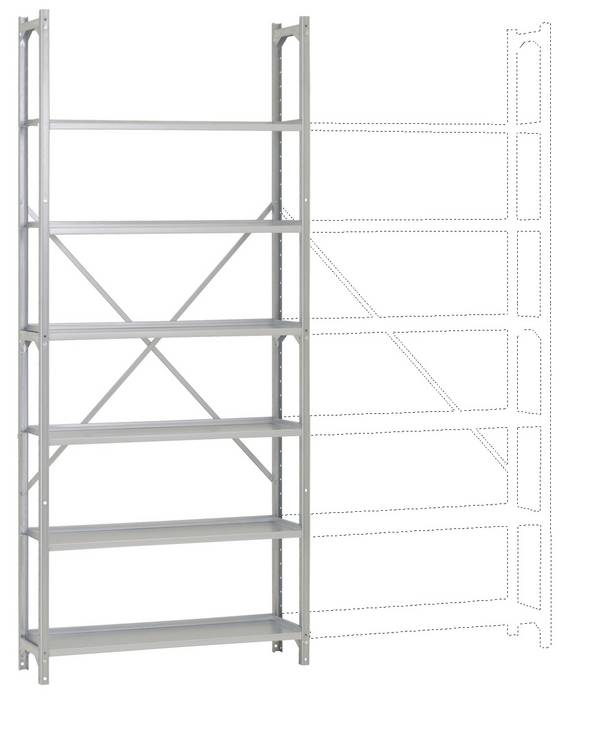 Manuflex RA2061 Lagerregal-Grundmodul (B x H x T) 960 x 2250 x 300 mm   Verzinkt