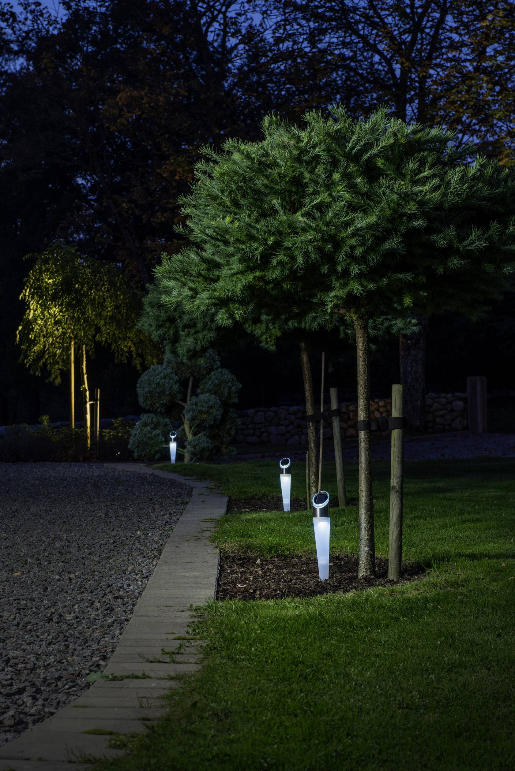 KONSTSMIDE Solar-Gartenstrahler Assisi 7810-000 2er Set LED 2 W RGBW Weiß