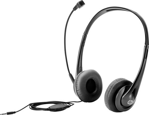 HP T1A66AA Over Ear Headset kabelgebunden Stereo Schwarz Mikrofon-Rauschunterdrückung Lautstärkeregelung Computer