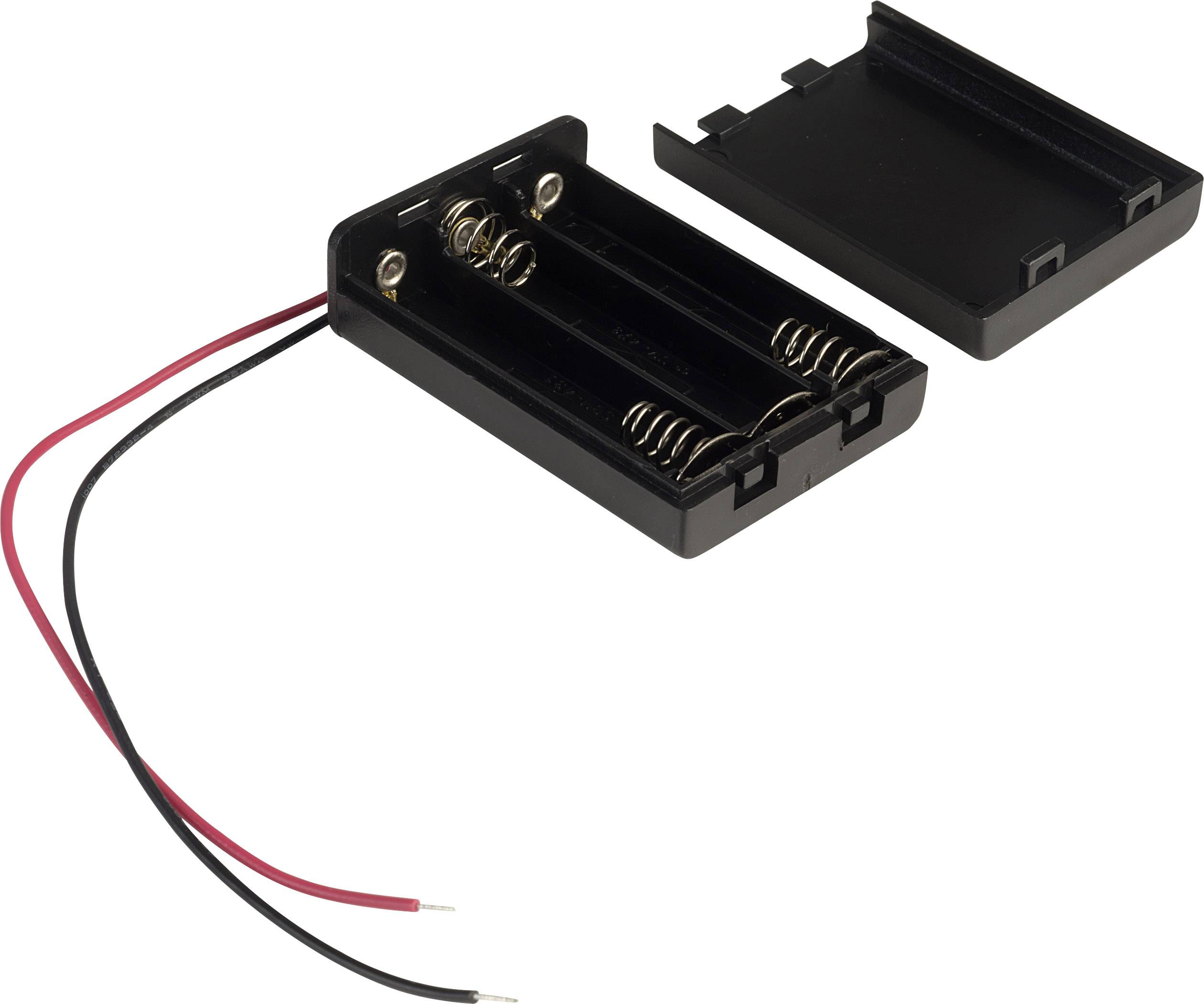 4x Micro Batterie Batteriefach /_ Batteriehalter mit Anschlusskabel 4x AAA