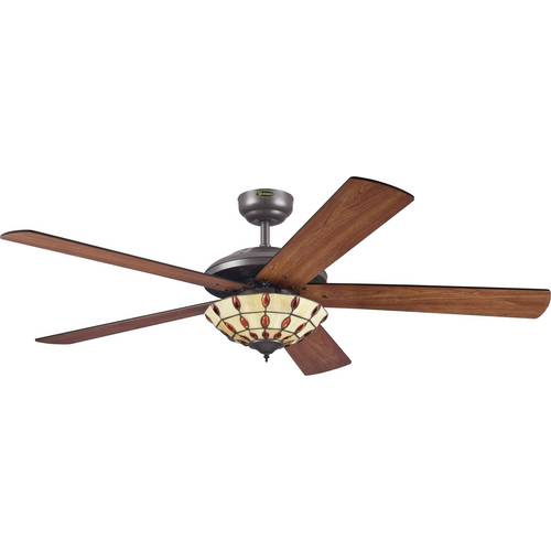Westinghouse Comet Tiffany Deckenventilator 58 W (Ø x H) 132 cm x 380 mm Espresso mit Beleuchtung, Wendbare Flügel, Wint...