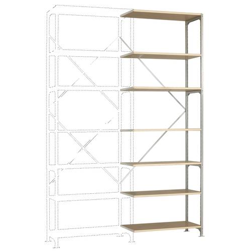 Thumbnail - Manuflex RB2323 Fachbodenregal-Anbaumodul 250 kg (B x H x T) 970 x 3000 x 1000 mm Stahl verzinkt Verzinkt Holzboden