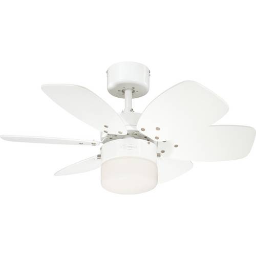 Westinghouse Flora Royale Deckenventilator 54 W (Ø x H) 76 cm x 38 cm Weiß mit Beleuchtung, Wendbare Flügel