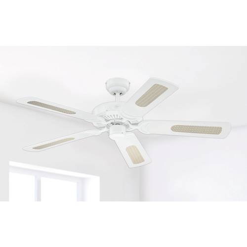 Westinghouse Monarch Deckenventilator 58 W (Ø x H) 122 cm x 340 mm Weiß Austauschbare Flügel, Wendbare Flügel