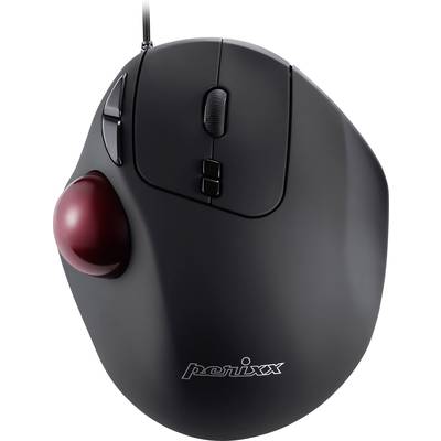 Perixx PERIMICE-517 D  Trackball USB   Laser Schwarz 7 Tasten 400 dpi, 1000 dpi Ergonomisch, Integrierter Trackball