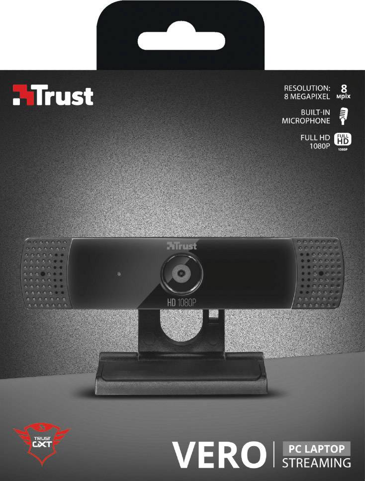 Trust GXT 1160 Vero Streaming Full HD-Webcam 1920 x 1080 Pixel Standfuß, Klemm-Halterung-3