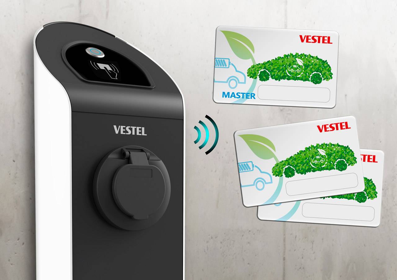 VESTEL EVC02AC22R eMobility Ladestation Typ 2 Mode 3 32 A 22 kW RFID