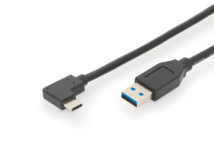DIGITUS ASSMANN USB 3.1 Verbindungskabel C 90degree gewinkelt auf A St/St 1,0m voll ausgestattet Gen