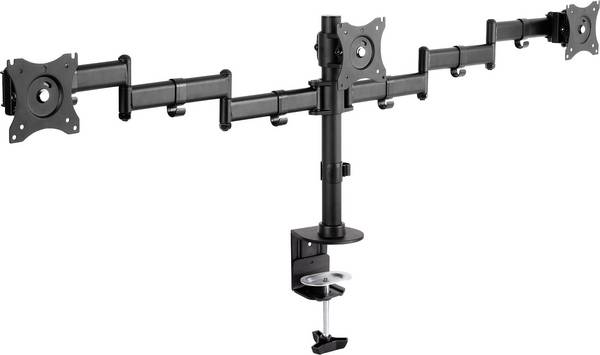 Digitus DA-90362  Monitor-Tischhalterung 3 Display(s) 38,1 cm (15") - 68,6 cm (27") Schwarz Drehbar, Höhenverstellbar, Neigbar, Schwenkbar, Rotierbar