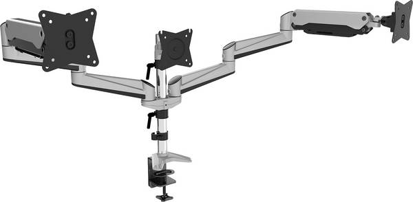 Digitus DA-90363  Monitor-Tischhalterung 3 Display(s) 38,1 cm (15") - 68,6 cm (27") Schwarz, Silber Drehbar, Höhenverstellbar, Neigbar, Schwenkbar, Rotierbar