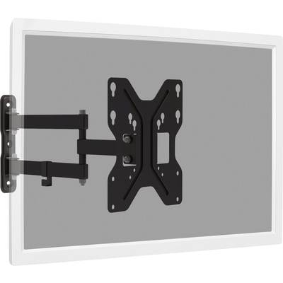 Wandhalterung für Flachbildfernseher, schwarz, neig- und schwenkbar, Wandmontage. Geeignet für verschiedene Bildschirmgrößen.