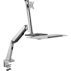 Image of Digitus DA-90381 Sitz-Steh-Schreibtischaufsatz Höhen-Bereich: 30 bis 500 mm Schwarz, Silber