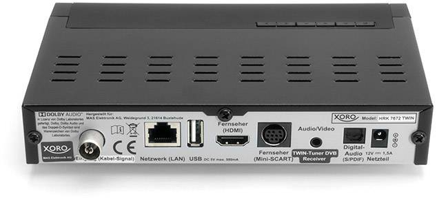 Xoro HRK 7672 TWIN, HD Kabelreceiver, PVR-Ready, schwarz-2