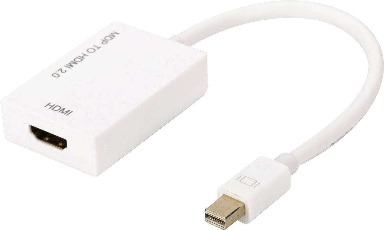 DIGITUS ASSMANN DisplayPort Adapterkabel mini DP - HDMI Typ A St/Bu 0,2m HDMI Ver. 2.0 aktiv CE gold