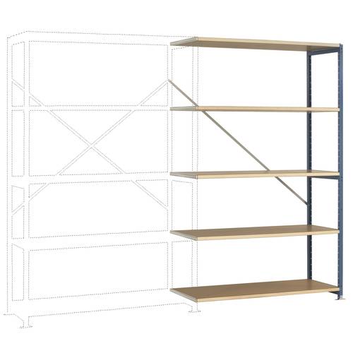 Thumbnail - Manuflex RP1126.5021 Fachbodenregal-Anbaumodul 100 kg (B x H x T) 1220 x 2000 x 400 mm Stahl pulverbeschichtet Wasserbla...